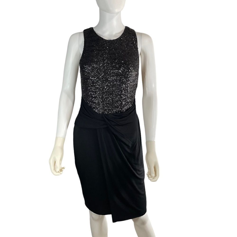 Bailey 44 Black Sequin Sleeveless Bodycon Dress Small